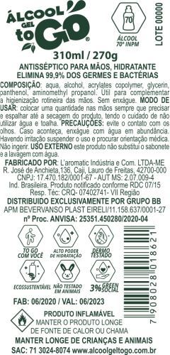 Imagem de Álcool Gel 70 ToGo 310ml