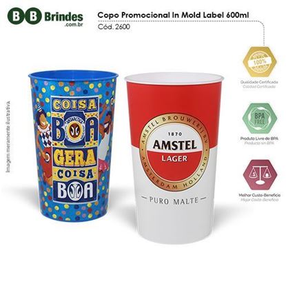 Imagem de Copo Promocional In Mold Label 600ml 3 Artes