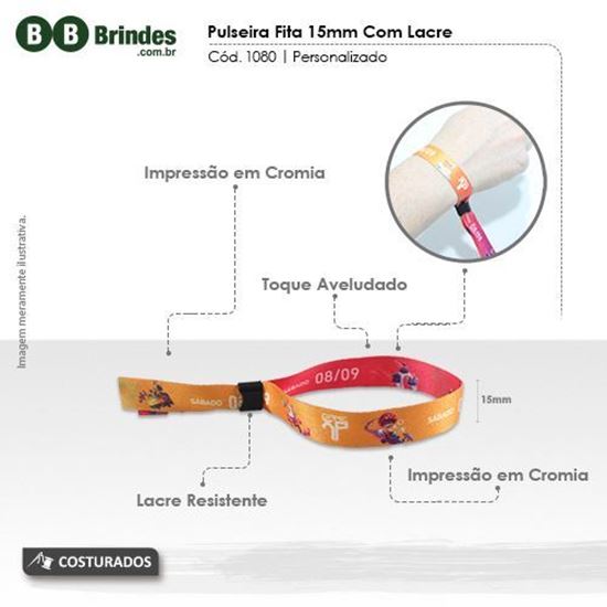 Imagem de Pulseira fita 15mm com lacre