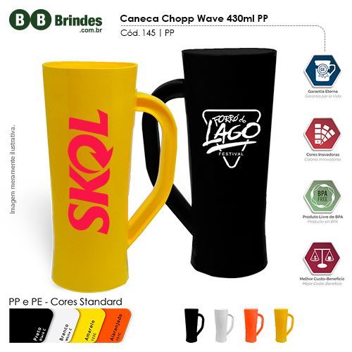 Imagem de Caneca Chopp Wave PP 430ml