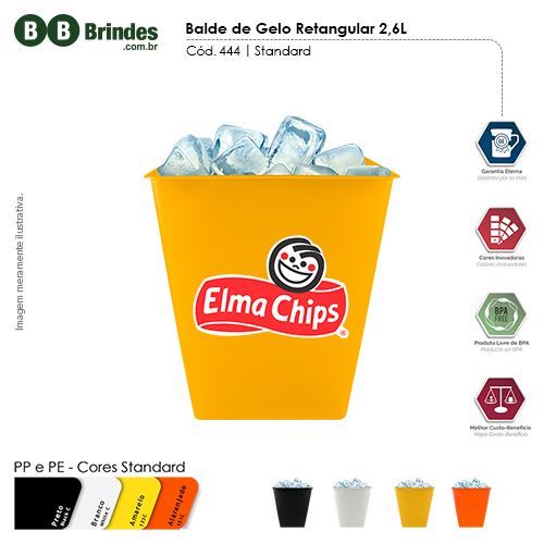 Imagem de Balde de Gelo Retangular 2,6L