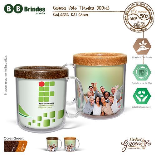 Imagem de Caneca Foto Térmica Green 300ml - CL