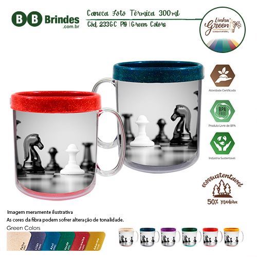 Imagem de Caneca Foto Térmica Green Colors 300ml - PB