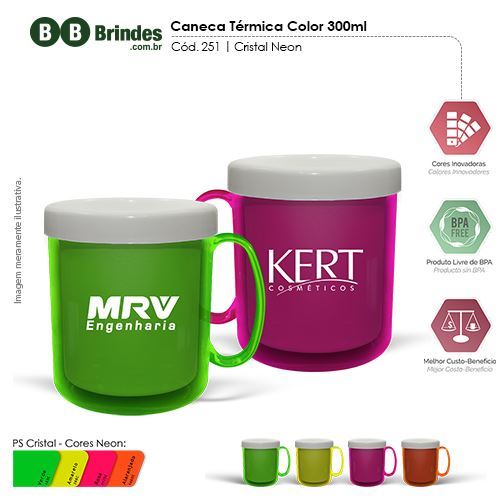 Imagem de Caneca Térmica Color 300ml