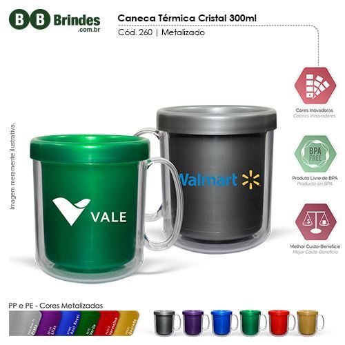 Imagem de Caneca Térmica Cristal Color 300ml