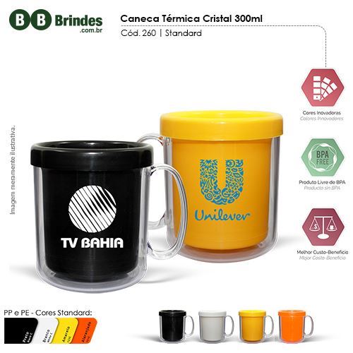 Imagem de Caneca Térmica Cristal Color 300ml