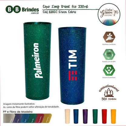 Imagem de Copo Long Drink Eco 330ml Green Colors