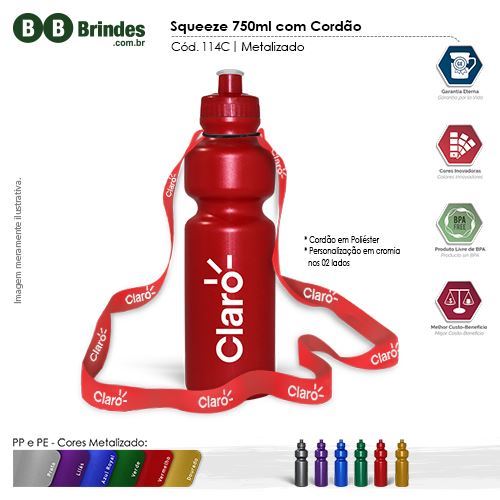 Imagem de Squeeze 750ml com Cordão