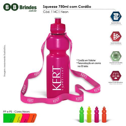 Imagem de Squeeze 750ml com Cordão