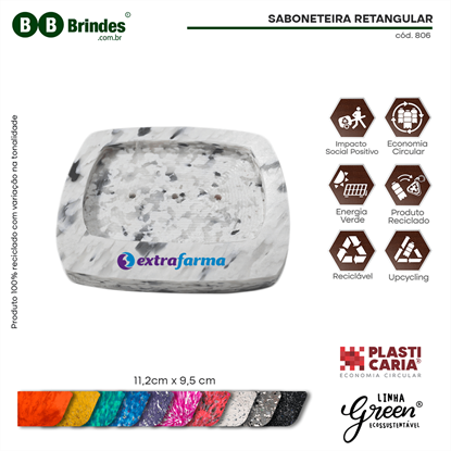 Saboneteira Retangular Ecológica - PLASTICARIA
