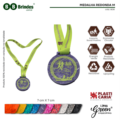 Medalha redonda Ecológica M (7cm) PLASTICARIA