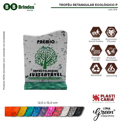 Troféu Retangular Ecológico P (12x15cm)- PLASTICARIA