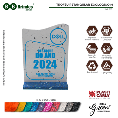 Troféu Retangular Ecológico M (15x20cm) - PLASTICARIA