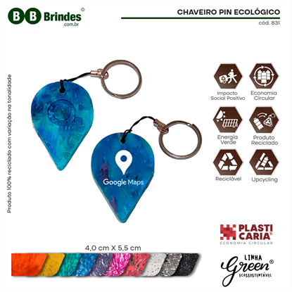 CHAVEIRO PIN/LOCALIZAÇÃO ECOLÓGICO - PLASTICARIA 