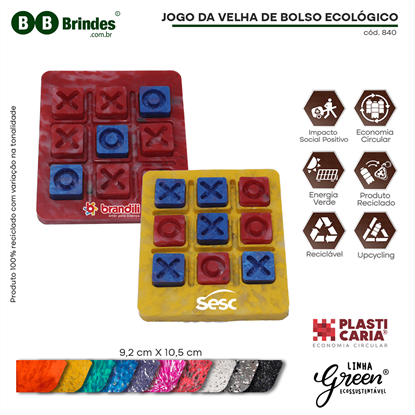 JOGO DA VELHA DE BOLSO ECOLÓGICO - PLASTICARIA 