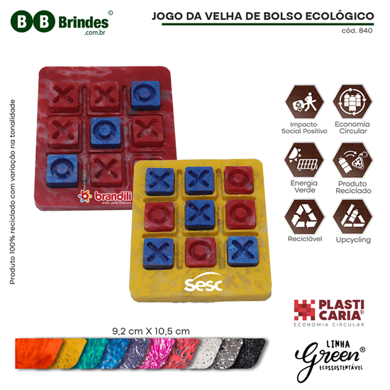 JOGO DA VELHA DE BOLSO ECOLÓGICO - PLASTICARIA 