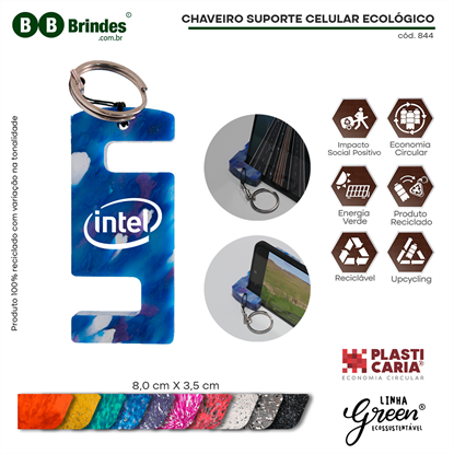 CHAVEIRO SUPORTE CELULAR ECOLÓGICO PLASTICARIA