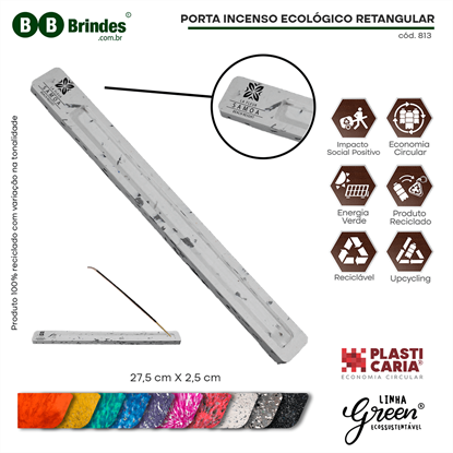 Porta Incenso Retangular Ecológico (24,6x2,5) PLASTICARIA 