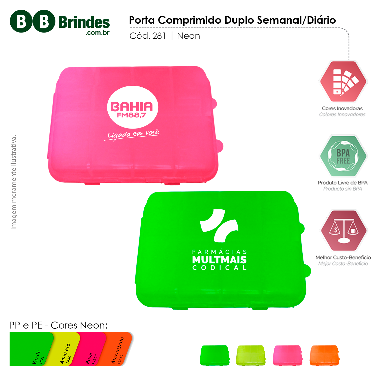 Porta comprimido PLUS duplo semanal/diário
