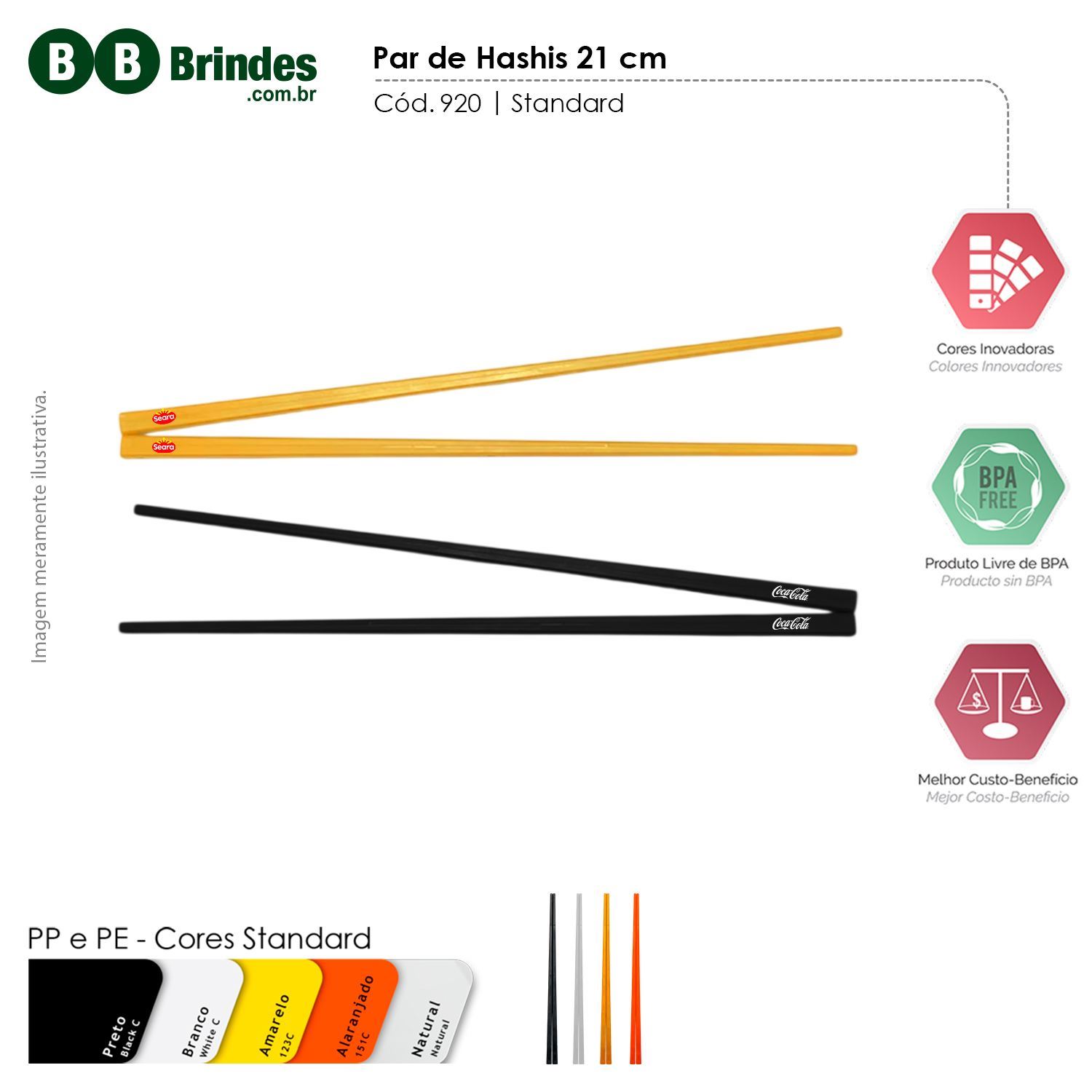Par Hashis plasticos permanente 21cm