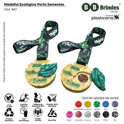 MEDALHA ECOLÓGICA PORTA SEMENTE PLASTICARIA