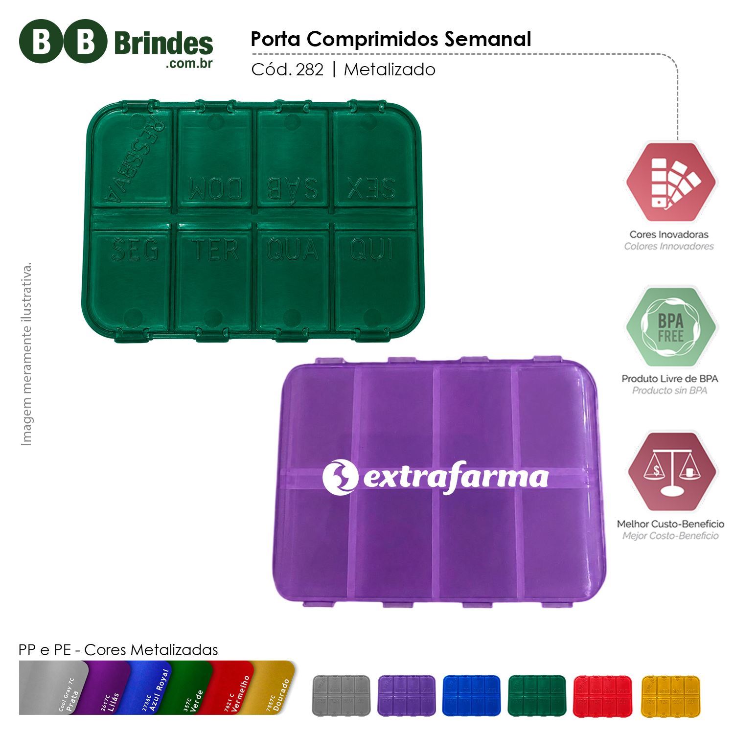 Porta comprimido PLUS semanal